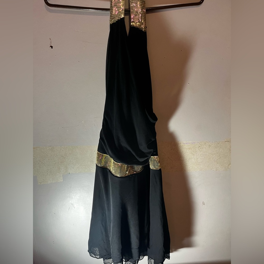 Black and gold dress